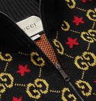 Gucci - Logo-Jacquard Cotton Zip-Up Cardigan - Black