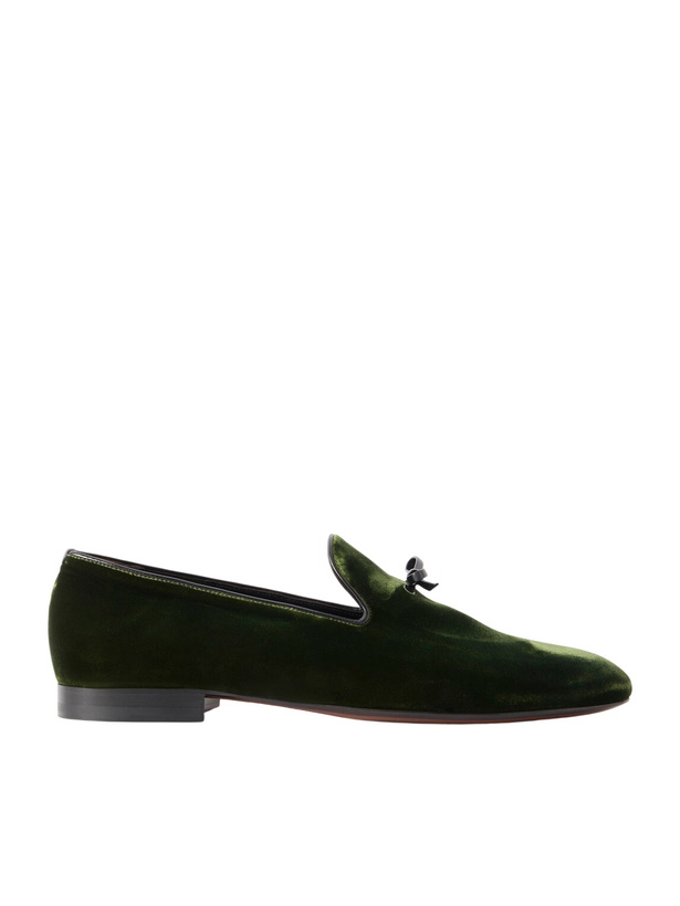 Photo: TOM FORD - Scott Bow-Detailed Velvet Loafers - Green