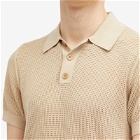 Dries Van Noten Men's Mindo Knit Polo Shirt in Beige