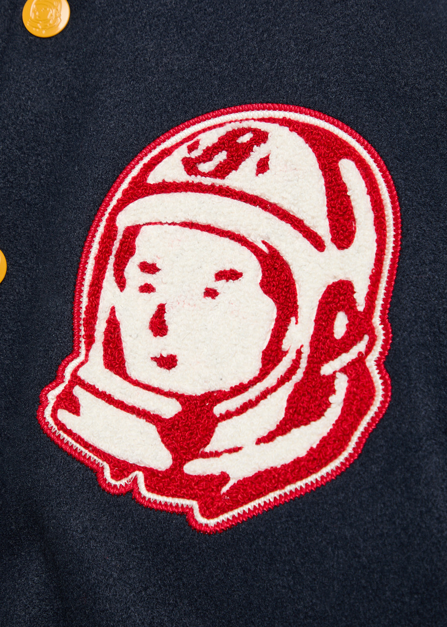 Billionaire Boys Club Fanfare Script Panelled Appliquéd Bomber Jacket Navy