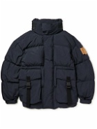Moncler Genius - JW Anderson Donard Logo-Appliquéd Quilted Shell Hooded Down Jacket - Blue