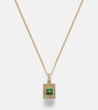 Yvonne Léon Trèfle and Le Cubo 9kt gold and enamel single earring and pendant set with diamonds