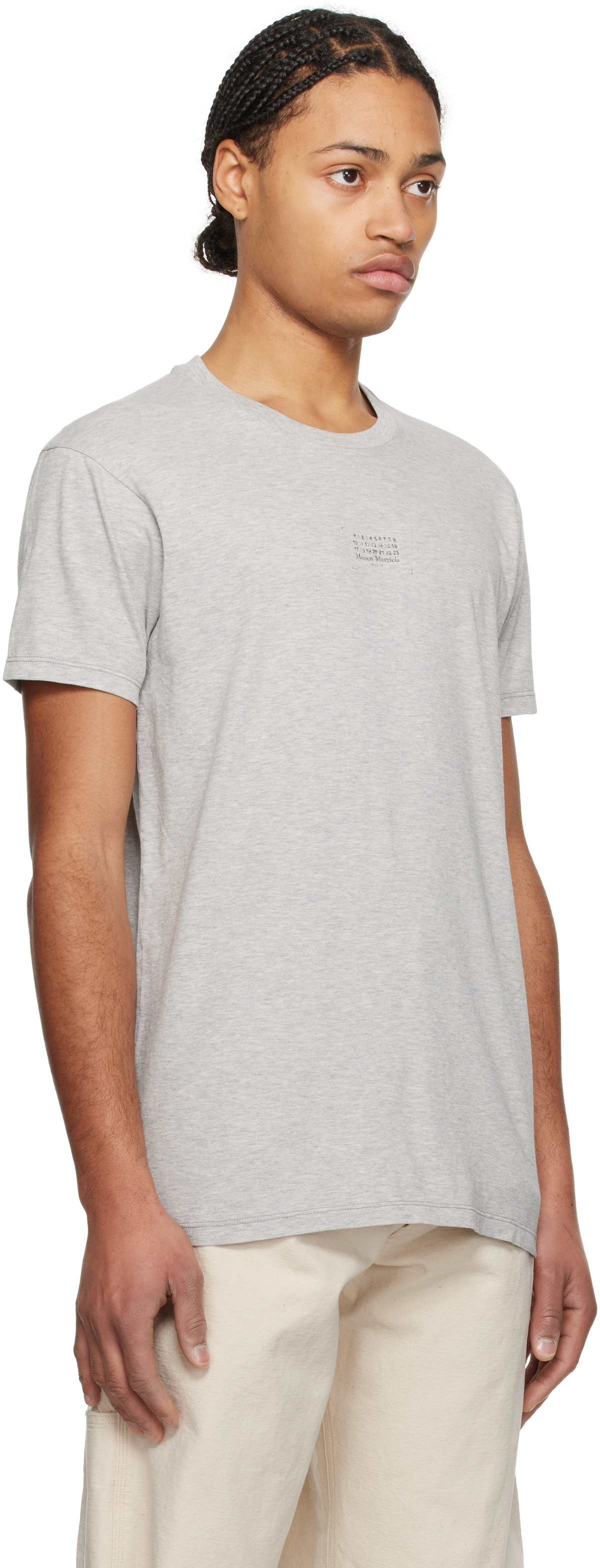 Maison Margiela Gray Stamp Logo T-shirt Maison Margiela