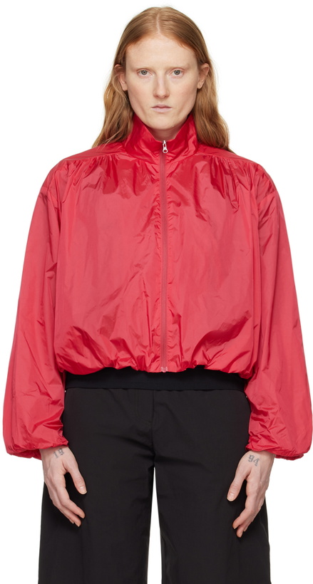 Photo: AMOMENTO Red Shirred Jacket