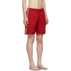 adidas Originals Red 3-Stripes Swim Shorts
