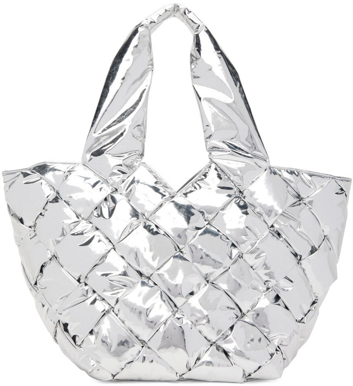 Photo: Bottega Veneta Silver Cassette Mirror Tote