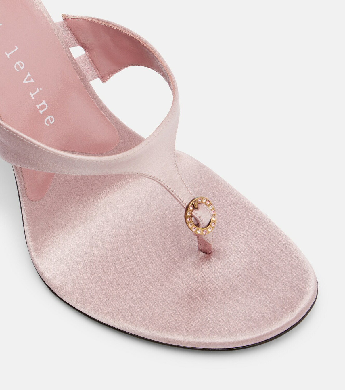 Herbert Levine Kiss And Tell embellished satin thong sandals