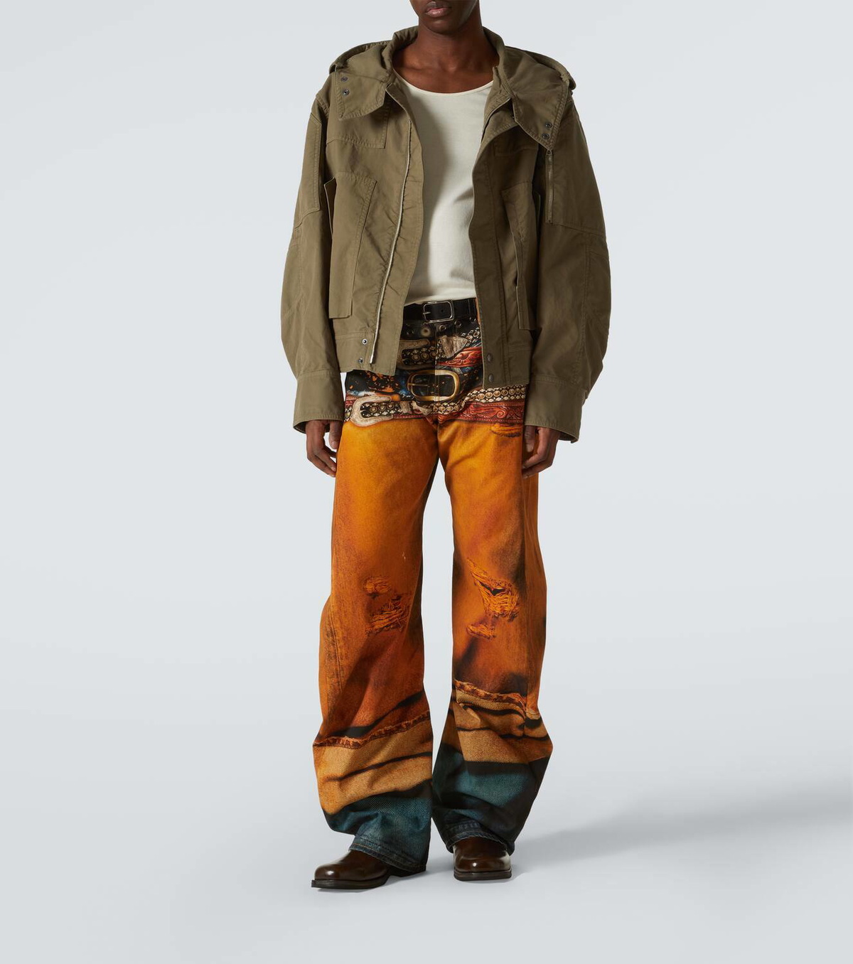 Acne Studios Trompe l'œil printed wide-leg jeans Acne Studios
