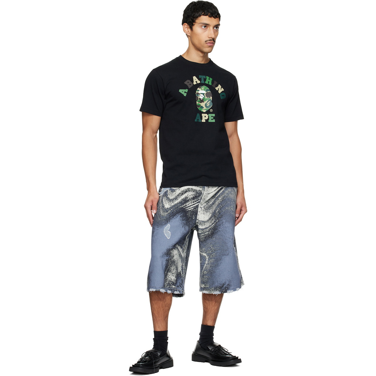 BAPE Black ABC Camo College T-shirt