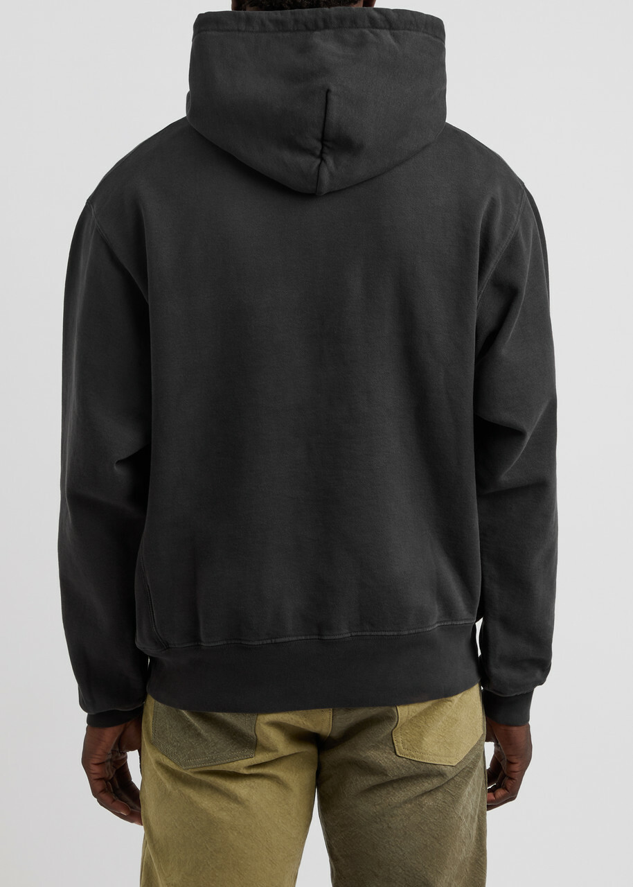 Gallery Dept. Logo Hooded Cotton-blend Sweatshirt Black