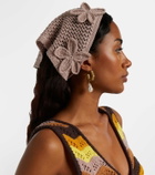 Bananhot Crochet floral-appliqué scarf