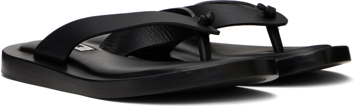 Jil Sander Black Thong Sandals