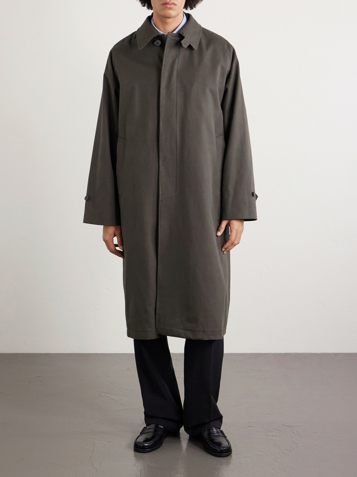 Herno - Slub Cotton-Twill Coat - Brown