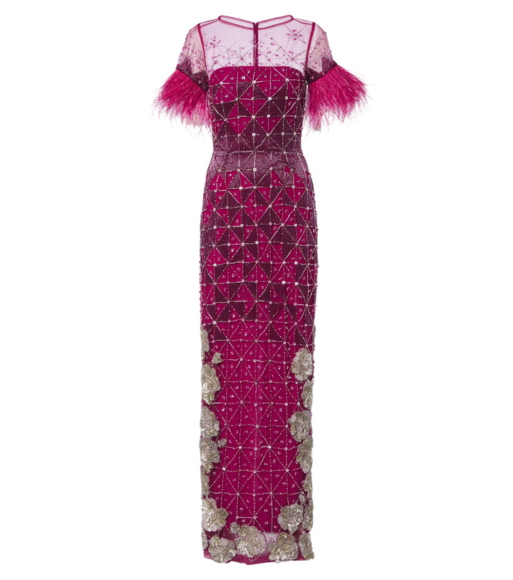 Photo: Là Fuori Aviary Crystal embellished bustier gown