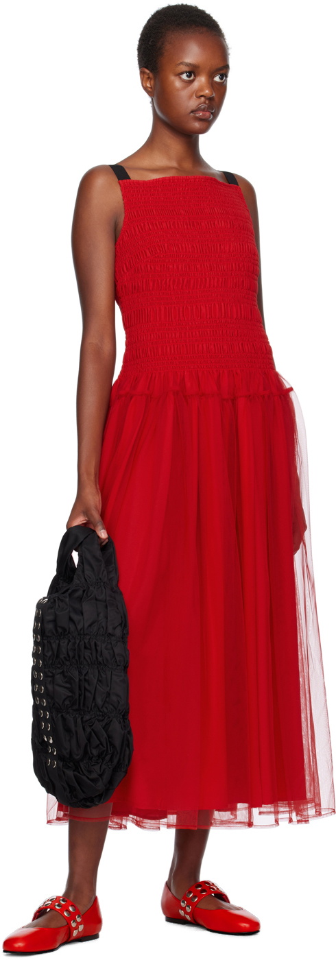 Molly Goddard Red Wilber Midi Dress