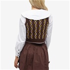 Shrimps Women's Cable Knit Vest in Brown/Pearl/Yellow