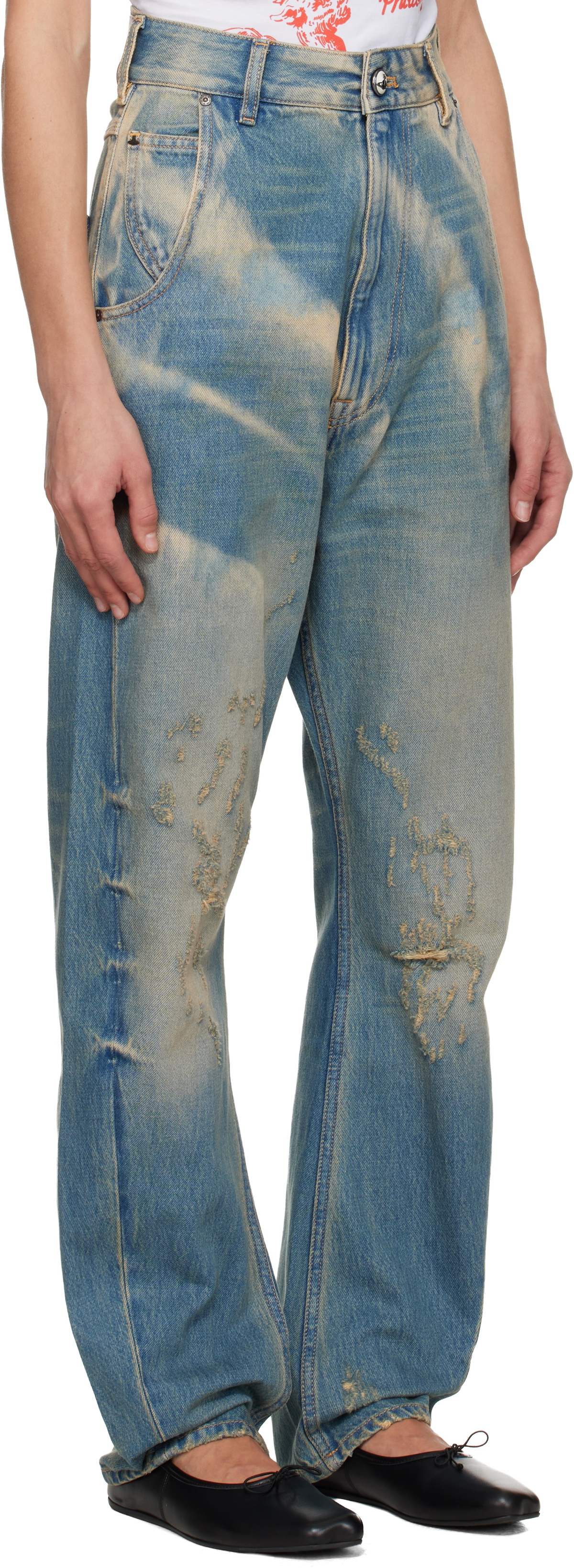Vivienne Westwood Blue Buckle Back Jeans