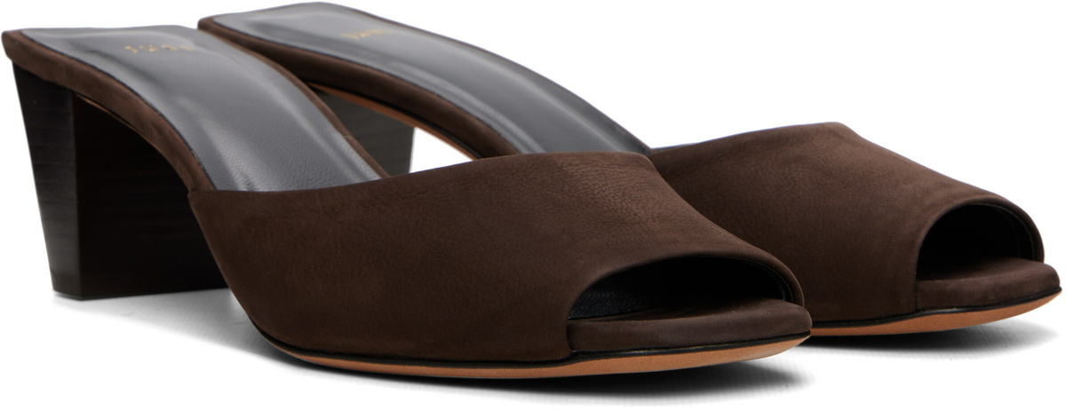 JUDE Brown Ease Mule Heeled Sandals