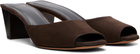 JUDE Brown Ease Mule Heeled Sandals