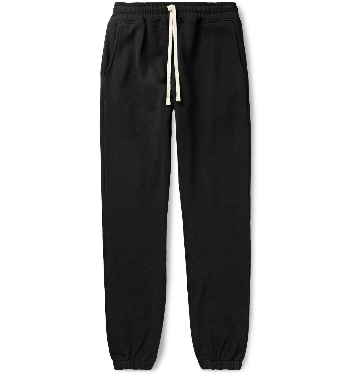 Photo: BILLY - Cloud Slim-Fit Tapered Loopback Cotton-Jersey Sweatpants - Black