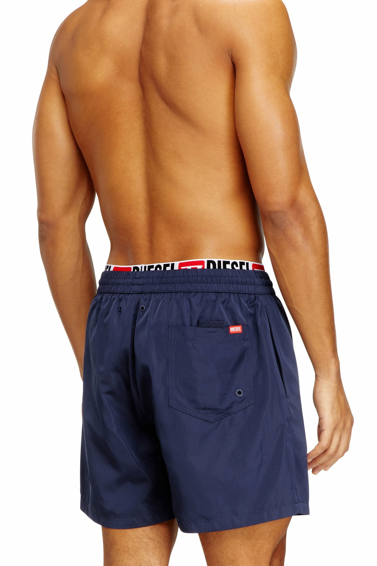 Diesel Mid-length swim shorts with logo print - Swim shorts Mens in Blue
