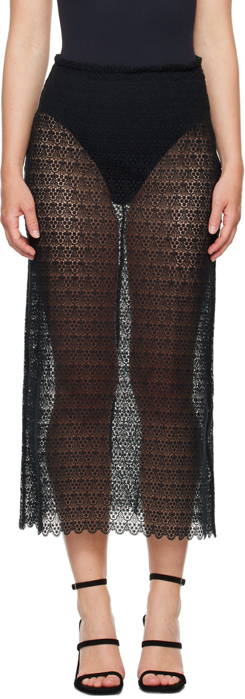 BITE Black Tailored Midi Skirt