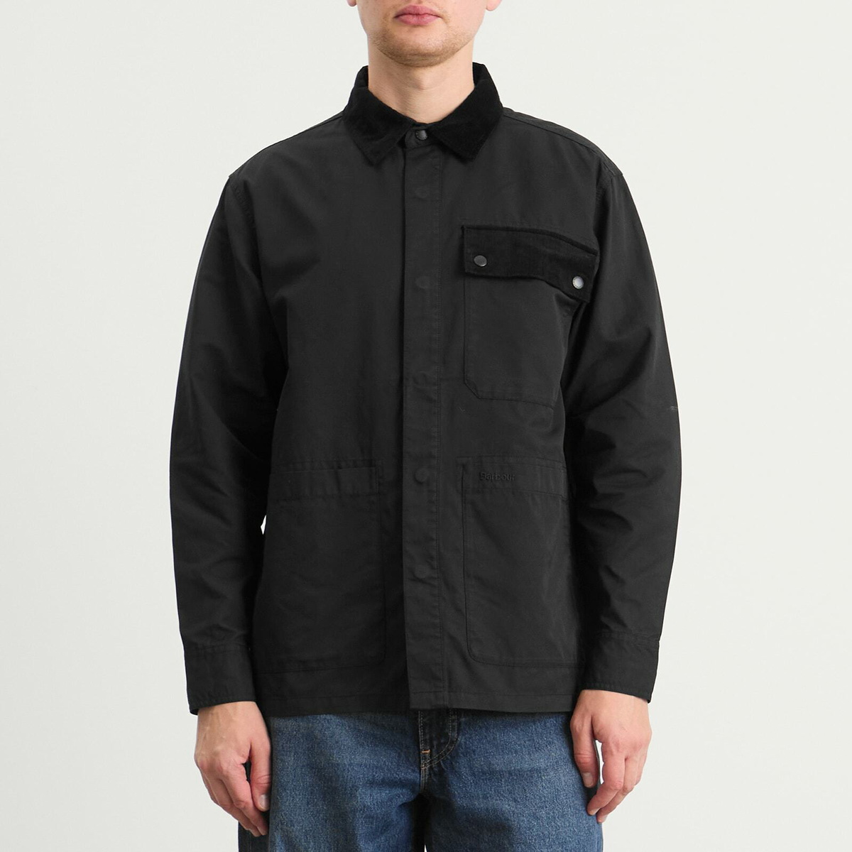 Barbour Men's Heritage + Silverbay OS Twill Overshirt in Black
