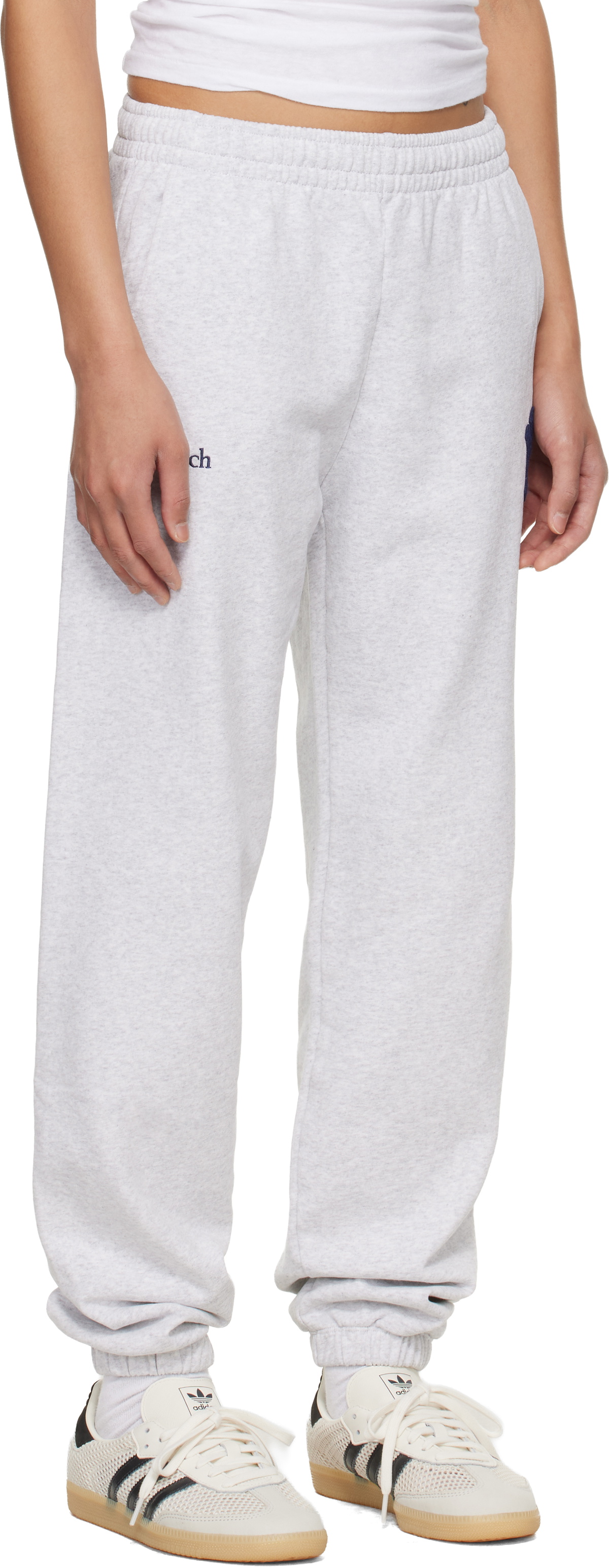 Sporty & Rich Gray Heritage Yankees Serif Sweatpants