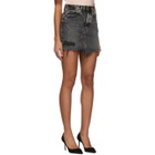 Moussy Vintage Black Denim Ripliy Miniskirt