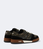 Fendi Fendi Match FF Zucca suede-trimmed sneakers