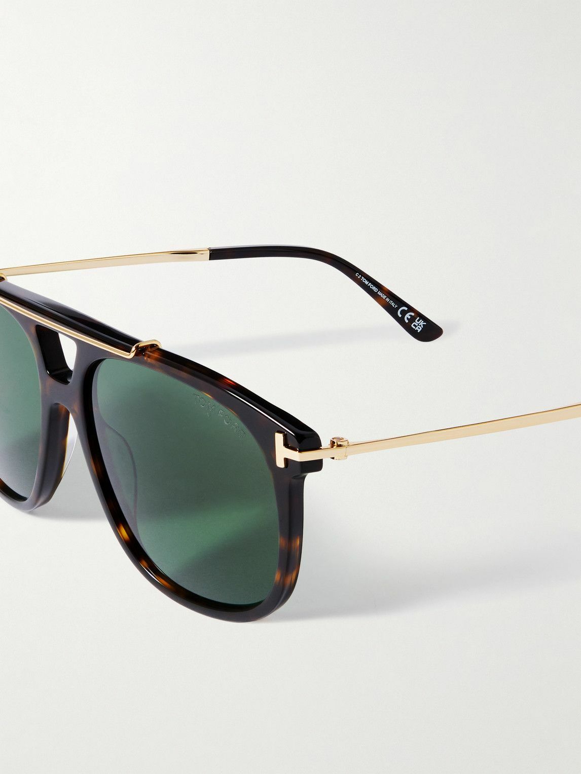 TOM FORD - Sam Aviator-Style Tortoiseshell Acetate Sunglasses