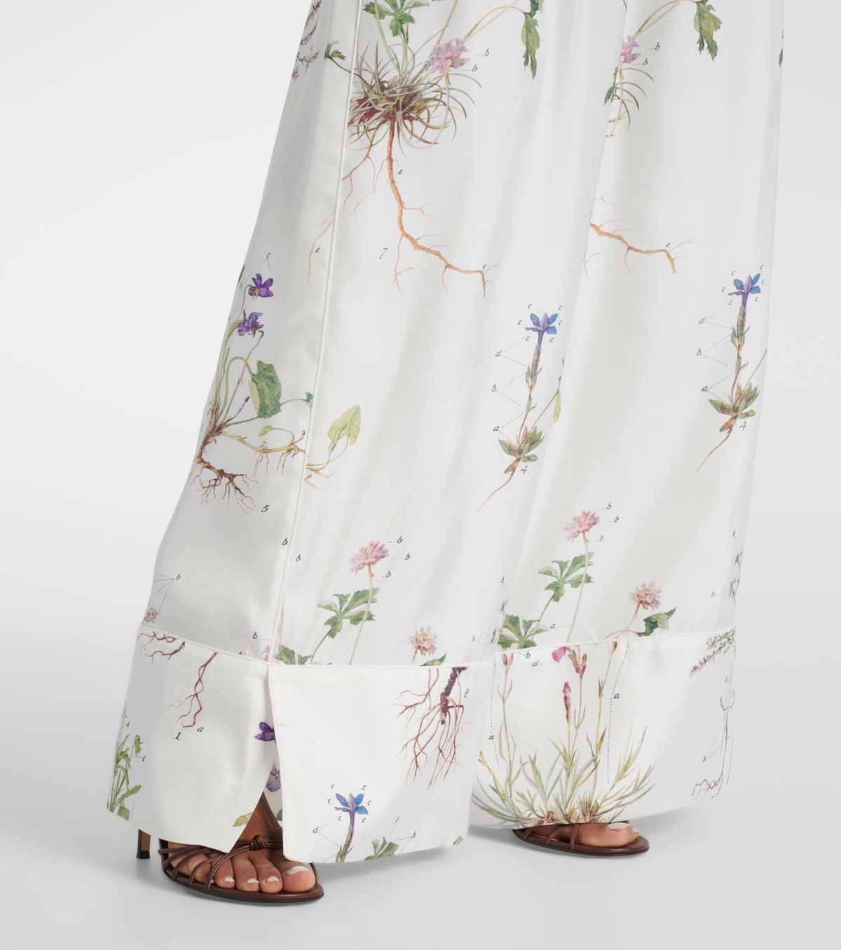 Erdem Floral printed silk wide-leg pants
