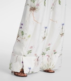 Erdem Floral printed silk wide-leg pants