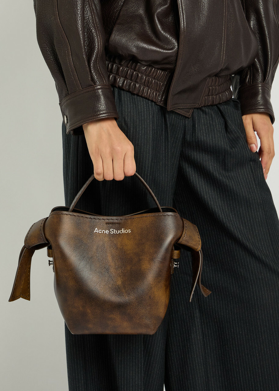 Acne Studios Musubi Mini Leather Shoulder bag - Brown - One Size