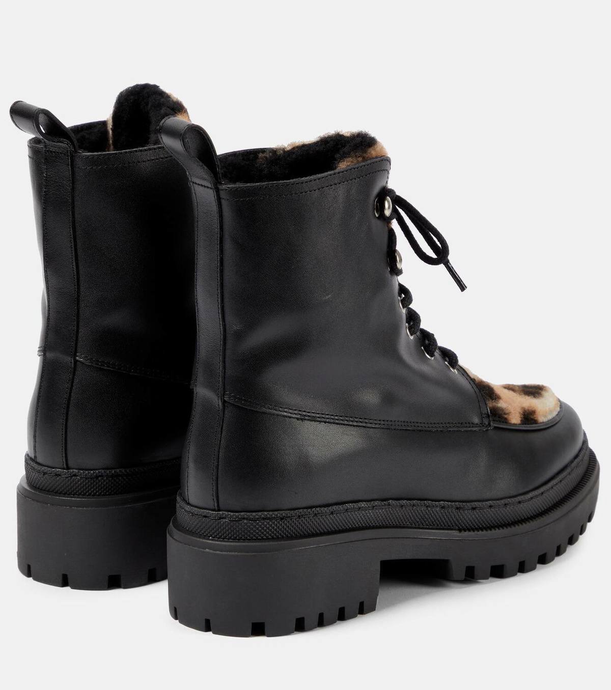 Yves Salomon Wool-lined leather ankle boots