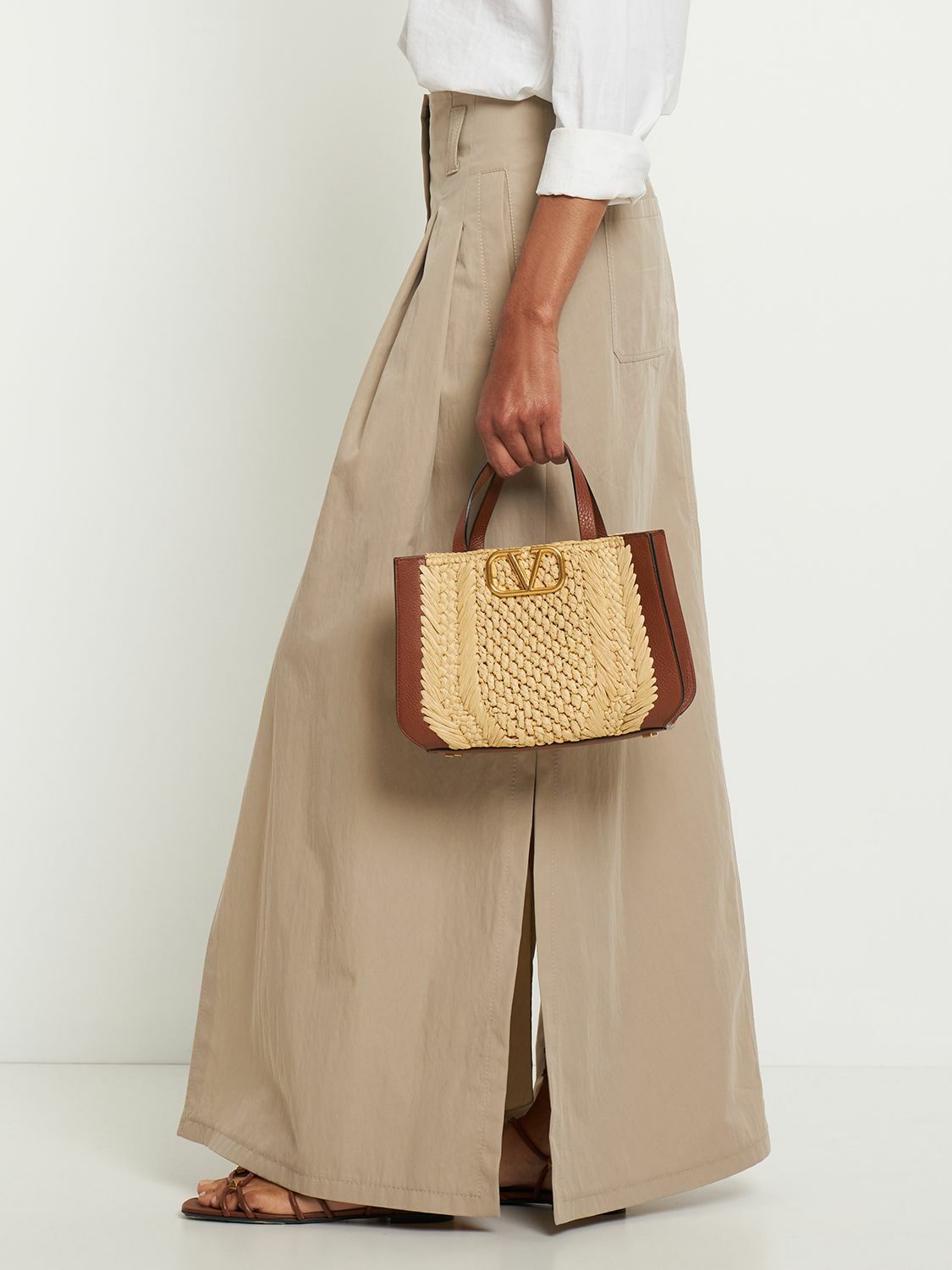 トートバッグ VALENTINO GARAVANI VLogo Signature tote bag synthetic raffia VALENTINO GARAVANI VLogo Signature Medium Raffia-Effect Tote