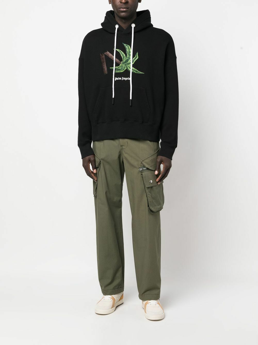 PALM ANGELS - Broken Palm Cotton Hoodie