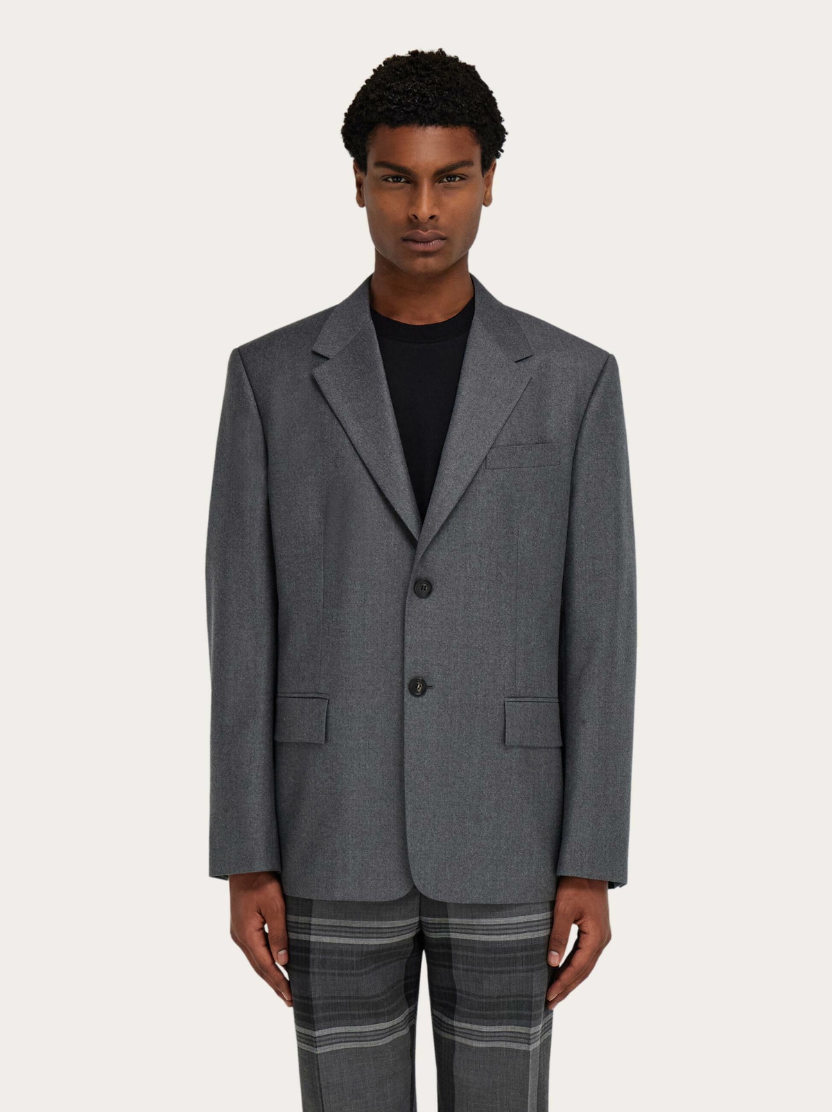 Ferragamo Mens Single breasted blazer in Grey