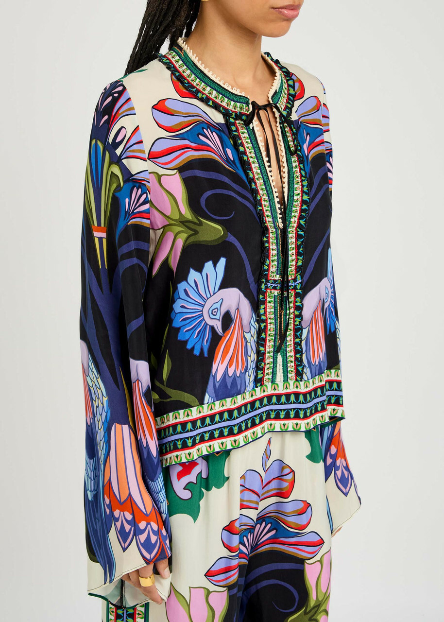 Lug Von Siga Tess Floral-printed Satin Blouse Multicoloured