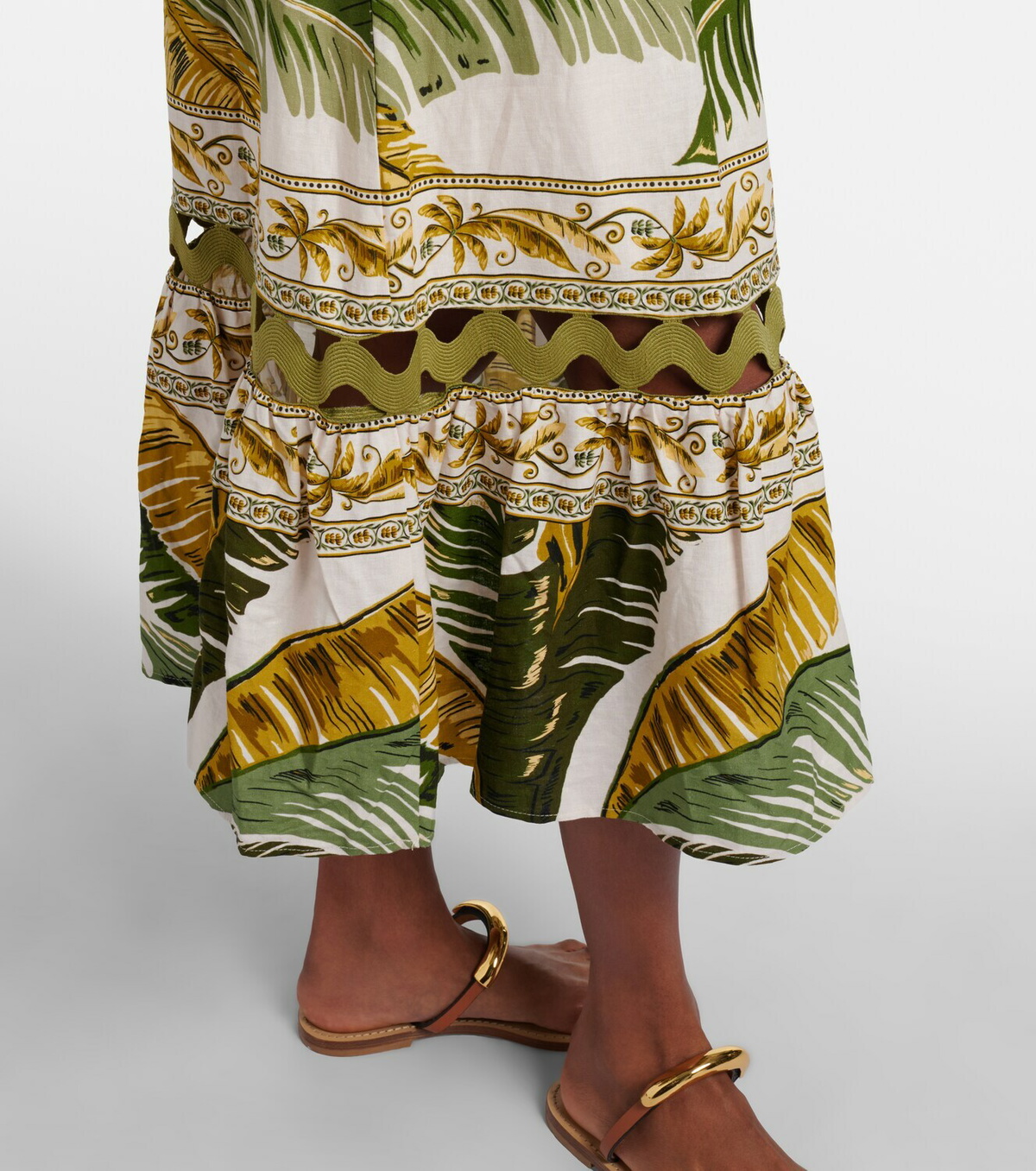 Farm Rio Trancoso printed linen-blend midi dress Farm Rio