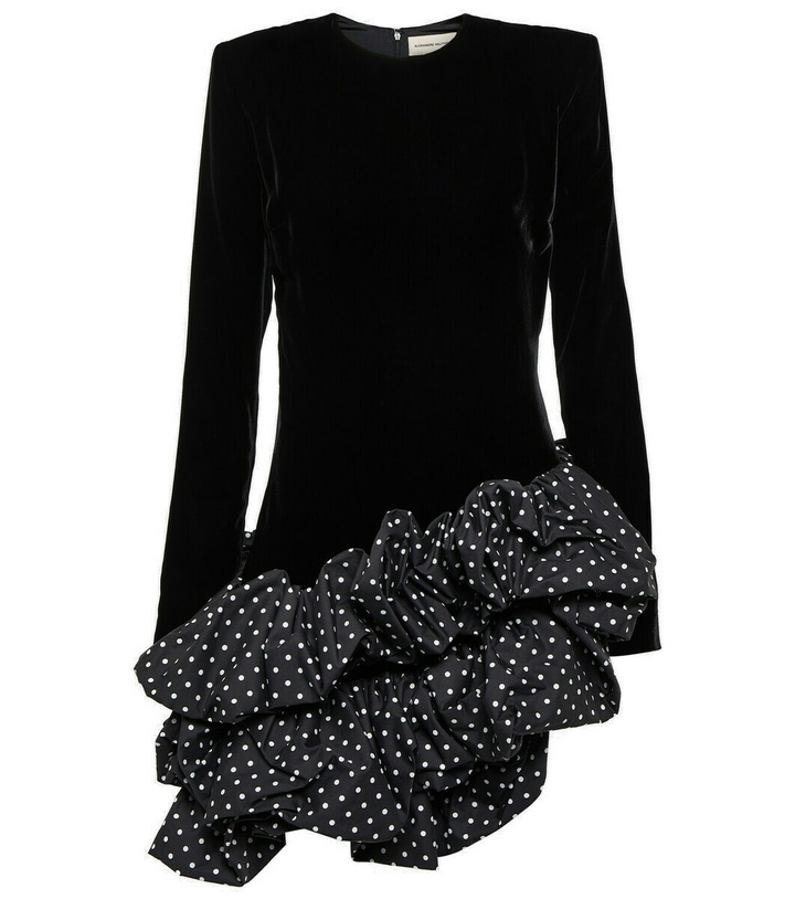 Photo: Alexandre Vauthier Ruffled velvet minidress