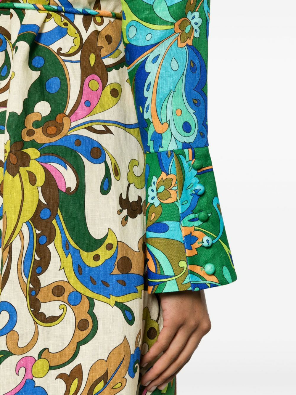ALEMAIS Green Yvette Paisley-Print Dress ALMAIS ALEMAIS Green Yvette Paisley-Print Dress ALMAIS