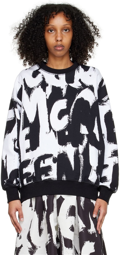 Photo: Alexander McQueen Black & White Graffiti Sweatshirt