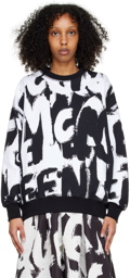 Alexander McQueen Black & White Graffiti Sweatshirt