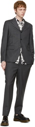 Comme des Garçons Homme Deux Grey Wool & Mohair Stripe Blazer