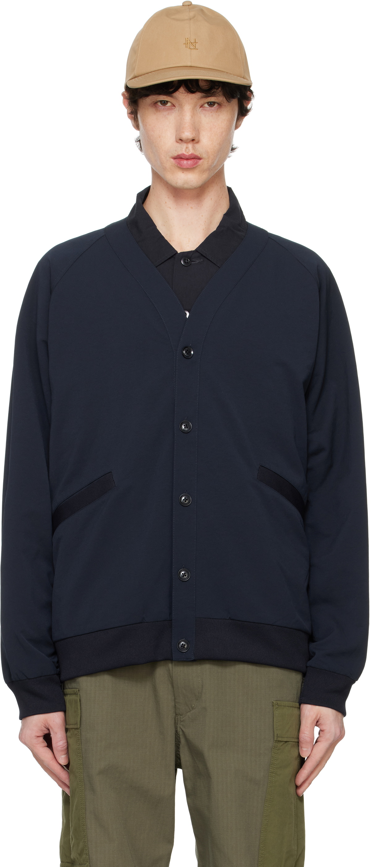 nanamica Navy 5G Zip Cardigan Nanamica