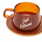 Maison Kitsuné Men's Cafe Kitsune X Kinto Cup & Saucer in Bronze Brown