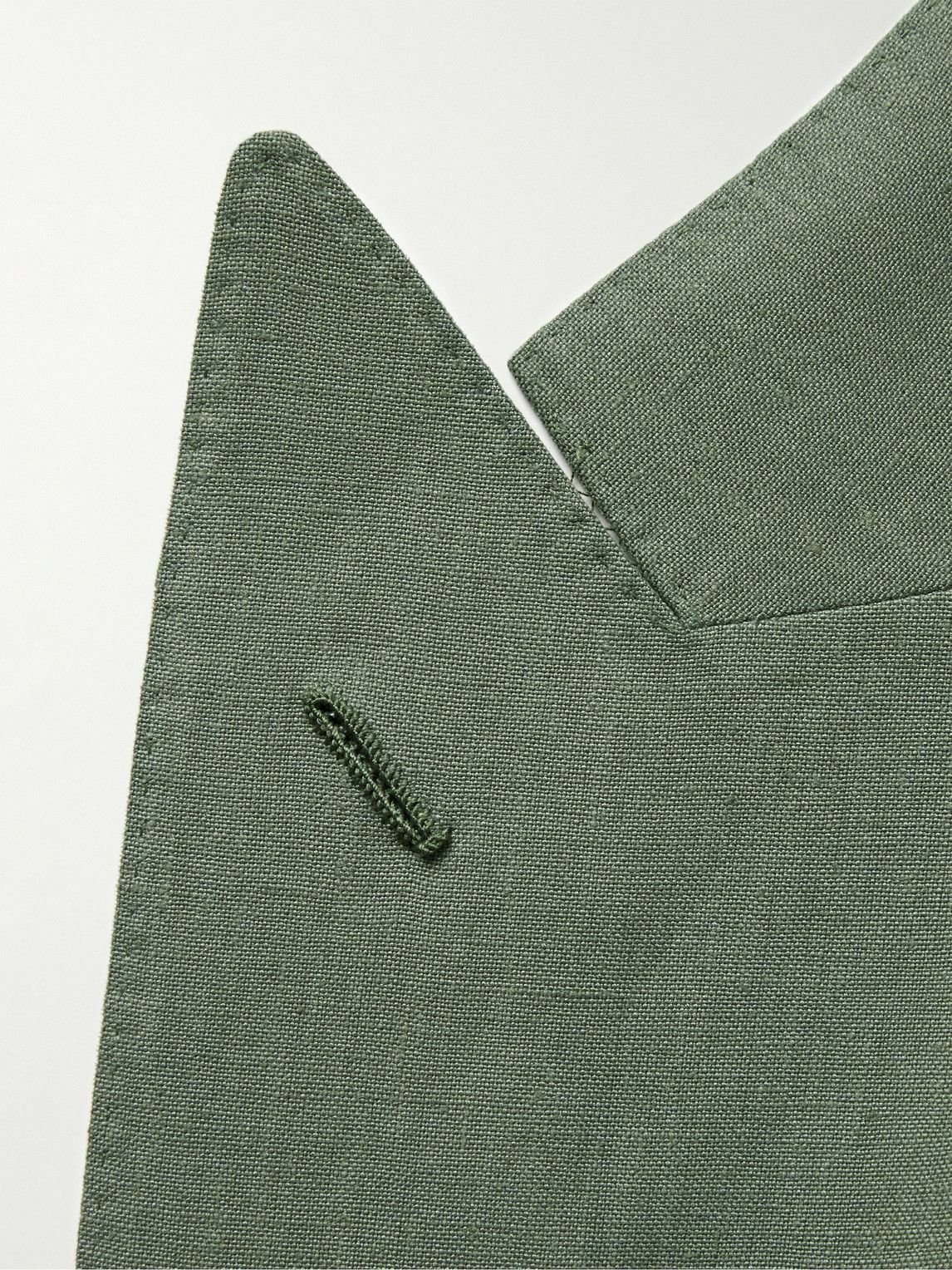 Thom Sweeney - Unstructured Double-Breasted Linen Suit Jacket - Green