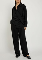 Calvin Klein Aleah Wrapped Wool Shirt Black