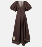 Alémais Puff-sleeve cotton maxi dress